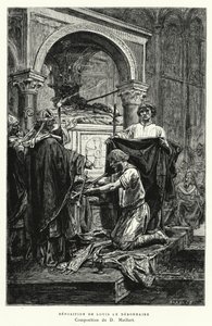 Osadzanie Louisa Le Debonnaire (grawerowanie) autorstwa Diogene Ulysse Napoleon Maillart
