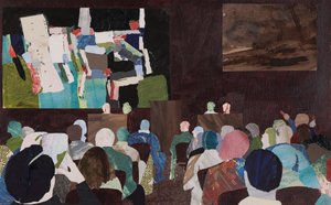 Abstrakcyjny tłum, kolaż aukcyjny autorstwa Dione Verulam