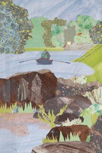 Wędkarstwo w Szkocji, rzeka Tay, 2023 r. (kolaż) autorstwa Dione Verulam