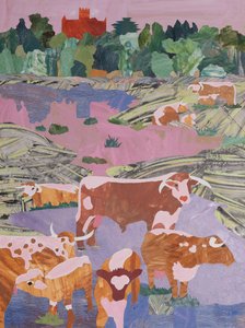 Longhorns na luzie (kolaż) autorstwa Dione Verulam