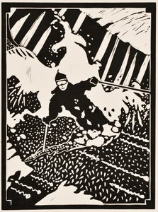 Miesiące roku: Luty, 2012 (linoryt) autorstwa Dione Verulam