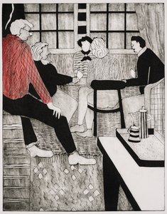 Nauczyciel na moście (kolaż) autorstwa Dione Verulam