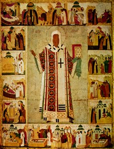 Metropolita Aleksy w otoczeniu scen ze swojego życia, Rosjanin, 1480 autorstwa Dionisy