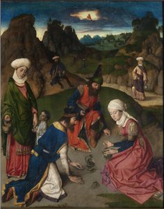 Poliptyk Ostatniej Wieczerzy: ""żniwo manny"" Obraz Dirka Boutsa (1410/20-1475) 1464-1468 Louvain, kościół Saint Pierre