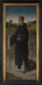 Św. Bernard, lewy panel z Tryptyku św. Erazma, ok. 1460 r. (olej na desce) autorstwa Dirck Bouts