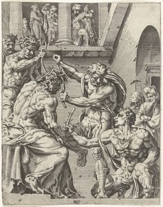 Chrystus ukoronowany koroną cierniową Upadek i odkupienie ludzkości przez życie i mękę Chrystusa (tytuł serii) autorstwa Dirck Volckertsz. Coornhert (attributed to)