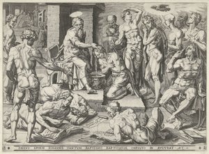 Paweł chrzci mieszkańców Efezu autorstwa Dirck Volckertsz. Coornhert (attributed to)