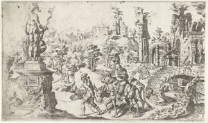 Lot do Egiptu autorstwa Dirck Volckertsz. Coornhert (attributed to)