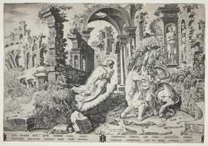 Balaam i anioł autorstwa Dirck Volckertsz. Coornhert