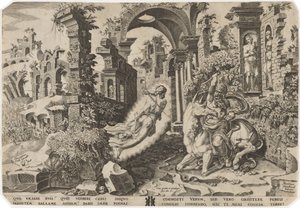 Balaam i Anioł autorstwa Dirck Volckertz Coornhert, after Maerten van Heemskerck