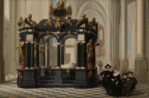 Rodzina obok grobowca księcia Wilhelma i w Nieuwe Kerk, Delft Rodzina obok grobowca Willema I (Williama Milczącego) w Nieuwe Kerk, Delft