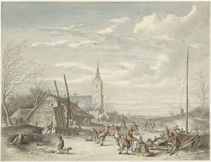 zimowy krajobraz autorstwa Dirk Jan van der Laan