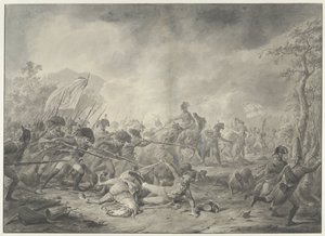 Zdobycie rosyjskiego generała Hermanna w bitwie pod Bergen, 1799 autorstwa Dirk Langendijk (signed by artist)