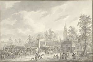 Odejście garnizonu z Amersfoort w 1790 r. autorstwa Dirk Langendijk (signed by artist)