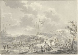 Obóz armii rosyjskiej w Callantsoog w 1799 r. autorstwa Dirk Langendijk