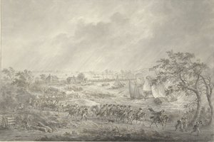 Przeprawa wojsk angielskich i hanowerskich z Nijmegen do Wielkiego Postu przez most na rzece Waal, 7 listopada 1794