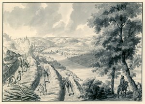 Widok na Namur i rzekę Mozę, widziany od południowego zachodu autorstwa Dirk Maas (possibly)
