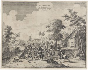 Hiszpanie pod Don Cantelmo pokonani pod Borgerhout, 1643 Don Cantelmo tot Burgerhout By Antwerp Struck Anno 1643 (tytuł na obiekcie)