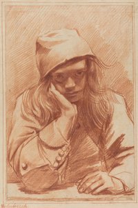 Autoportret (czerwona kreda) autorstwa Dirk Theodor Helmbrecker