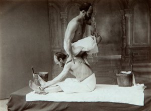 Kąpiel orientalna. Masaż, lata 80. XIX wieku