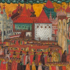 Procesja pod Krzyżem z okazji urodzin Piotra Wielkiego, 1917. autorstwa Dmitri Semyonovich Stelletsky