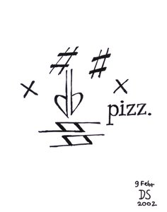 Pizzicato face - twarz narysowana przy użyciu notacji muzycznej