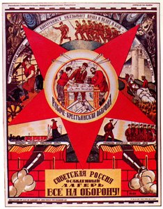 Rosja sowiecka jest oblężona. Wszyscy do obrony! Plakat, 1919