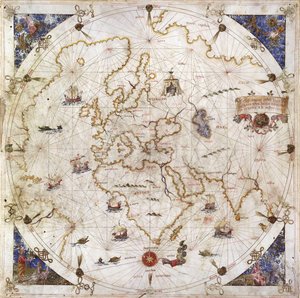 Wykres Portolan świata, 1519 autorstwa Dolfin Bonaldo