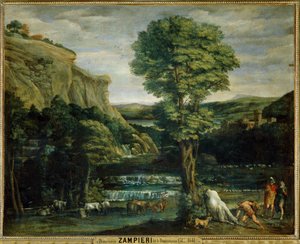 Paysage avec Hercules combattant Achelaos change en toreau - Krajobraz z Herkulesem walczącym z Achelaosem zmienionym w byka ...