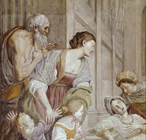 Historia św. Cecylii: Śmierć św. Cecylii, fragment (Fresco autorstwa Domenichino