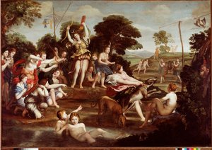 Polowanie na Dianę Obraz Domenico Zampieri dit Il Domenichino (1581-1641) 1617 wym.218x312 cm Rzym Galleria Borghese - Polowanie na Dianę, autorstwa Domenico Zampieriego vel Il Domenichino (1581-1641). Olej na płótnie, 218x312 cm