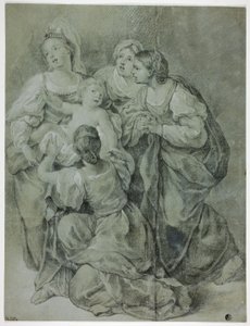 Grupa Czterech Kobiet i Dziecka autorstwa Domenichino