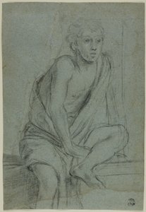 Siedząca młodzież: studium biczowania św. Andrzeja autorstwa Domenichino