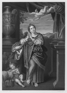 Św. Agnieszka, ze zdjęcia w Królewskiej Kolekcji autorstwa Domenichino