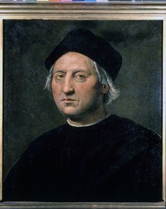 Portret Krzysztofa Kolumba - przypisywany Ghirlandaio, Morskie Muzeum Genów - Pegli autorstwa Domenico (attr.to) Ghirlandaio