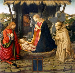 Szopka ze św. Franciszkiem i św. Julianem autorstwa Domenico (workshop) Ghirlandaio