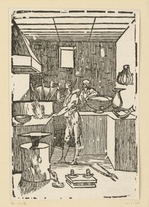 Złotnik lub srebrnik. Z cyklu „De re metallica”.