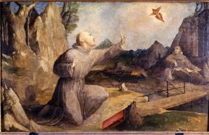 Stygmatyzacja św. Franciszka. Beccafumi Domenico Mecarino (ok. 1486 - 1551) autorstwa Domenico Beccafumi