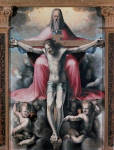 Tryptyk Trójcy, Detal centralny panel: Trójca. Obraz Domenico Beccafumi (1486-1551) autorstwa Domenico Beccafumi