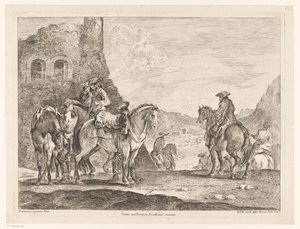 Jeźdźcy w ruinie autorstwa Domenico Bernardo Zilotti