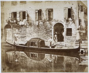 Gondola w Wenecji, ok.1855 autorstwa Domenico Bresolin