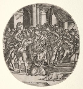 Ścięcie św. Katarzyny autorstwa Domenico Campagnola