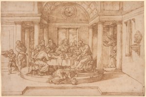 Chrystus w domu Szymona faryzeusza autorstwa Domenico Campagnola