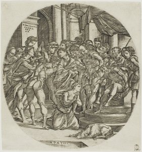 Ścięcie św. Katarzyny autorstwa Domenico Campagnola