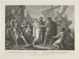 Achilles boos over het verlies van Briseïs Gniew Achillesa za utratę Bryzejdy (tytuł na obiekcie)