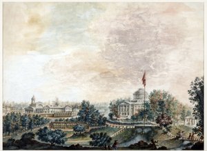 Palais de Pavlosk (1782-1786) - Pałac Pavlovsk - Domenico Felice Lamoni (1745-1830). Akwarela i biały kolor na papierze, po 1786 r. Państwowe Muzeum Historii Sankt Petersburga