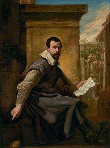 Portret mężczyzny z nutami autorstwa Domenico Fetti