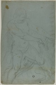 Samson i lew (rekto); Dziewica Maryja z wyciągniętą prawą ręką (verso)