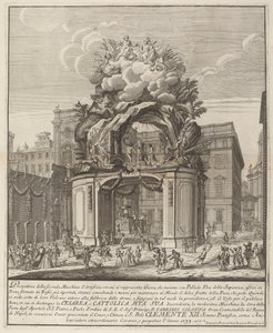 Jowisz i Minerwa i Kuźnia Wulkana na festiwal „Chinea” autorstwa Domenico Franceschini probably after Nicola Michetti