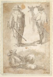 Studia figuralne żołnierzy autorstwa Domenico Gargiulo, called Micco Spadaro